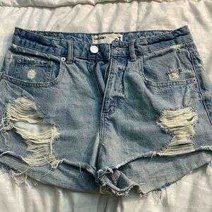 Garage distressed denim shorts